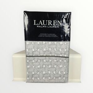 NEW Lauren Ralph Lauren GREY GRAY Spencer Basketweave Pair Pillowcase Standard
